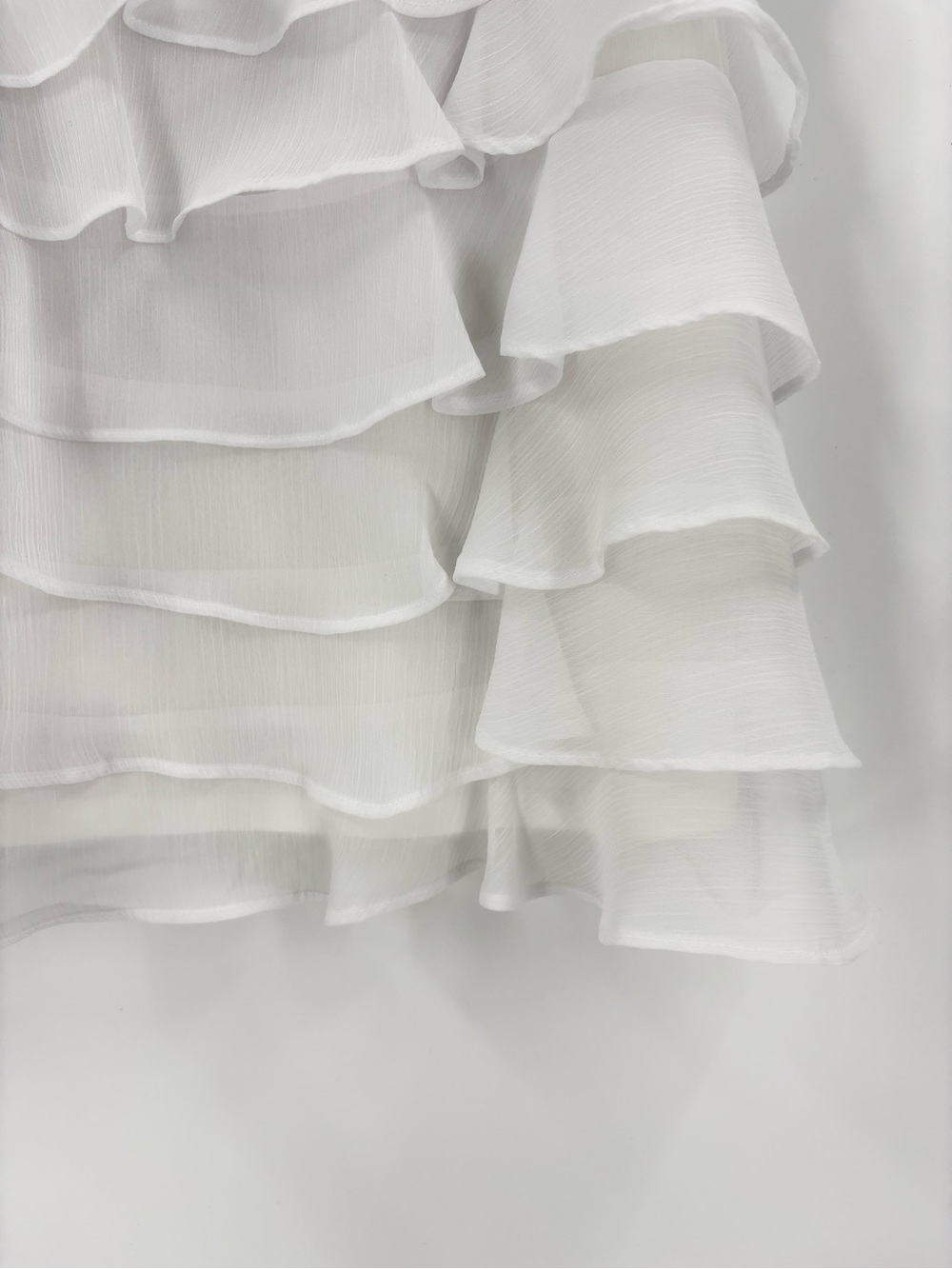 Candies Y2K White Tiered Ruffle Cami Tank NWOT Party Date Coquette Top Large - Picture 5 of 13